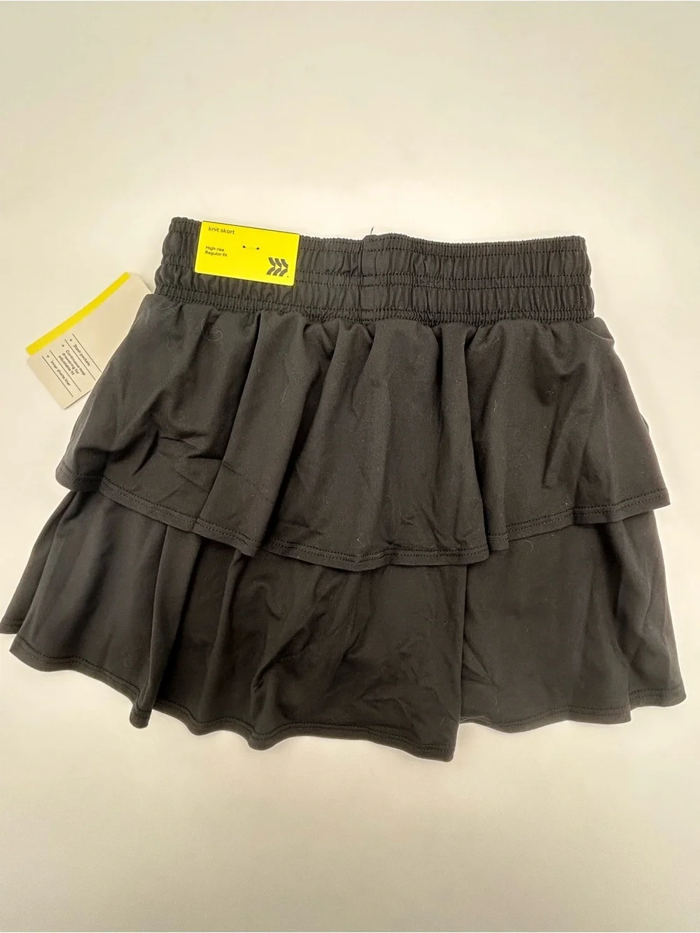 Target Black Tiered Ruffle Mini Skirt with Smocked Waist, Girls Size 8 (M)